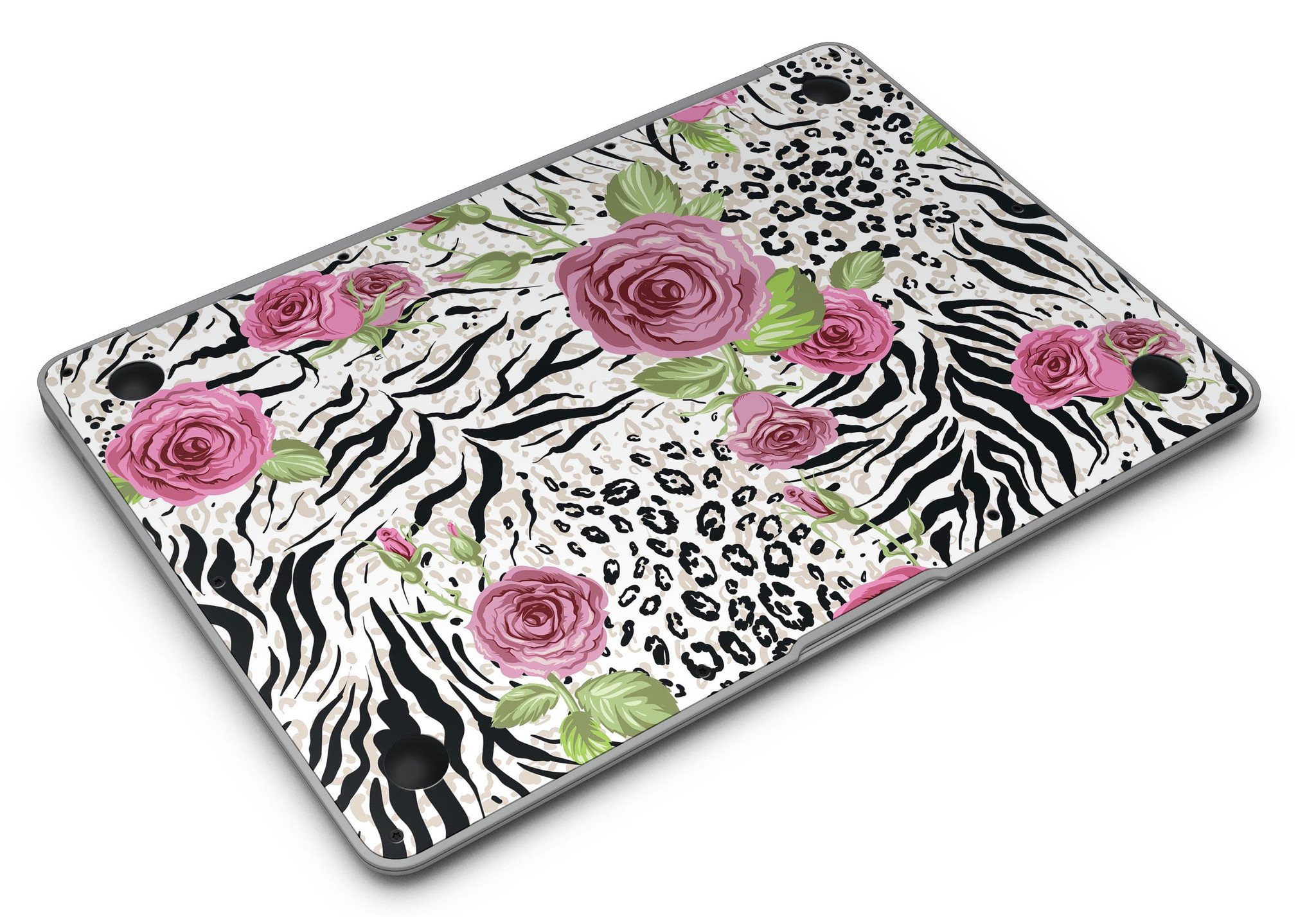 Animal Vibe Floral MacBook Air Skin Kit showcasing vibrant floral design on a sleek MacBook Air.