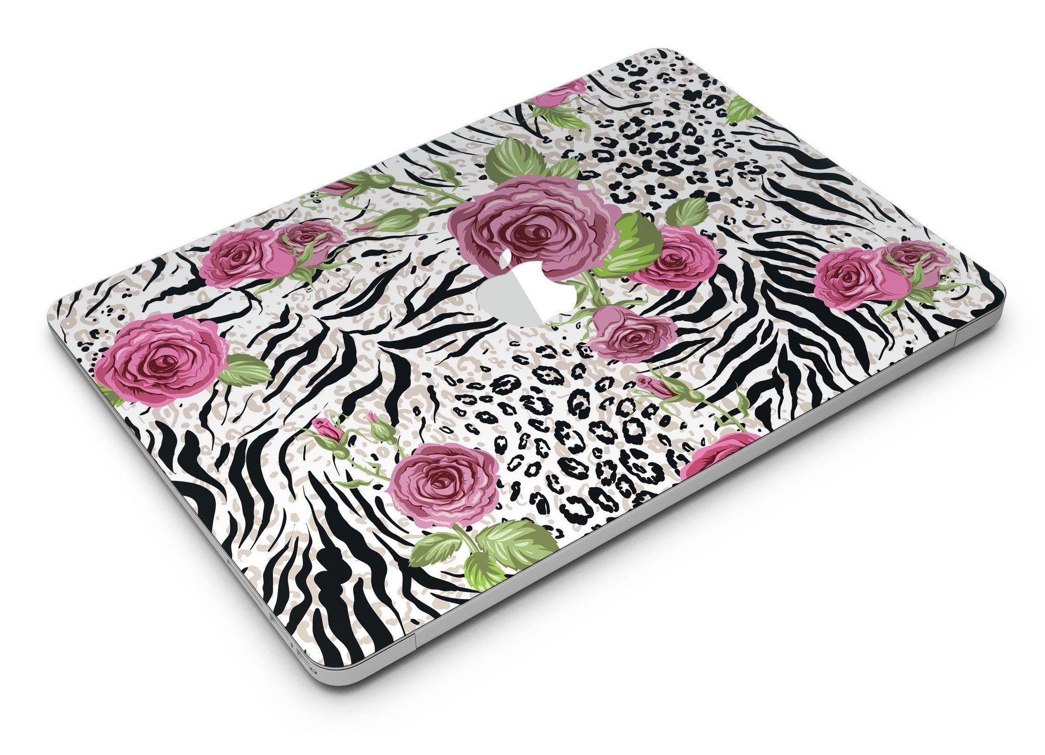 Animal Vibe Floral MacBook Air Skin Kit showcasing vibrant floral design on a sleek MacBook Air.