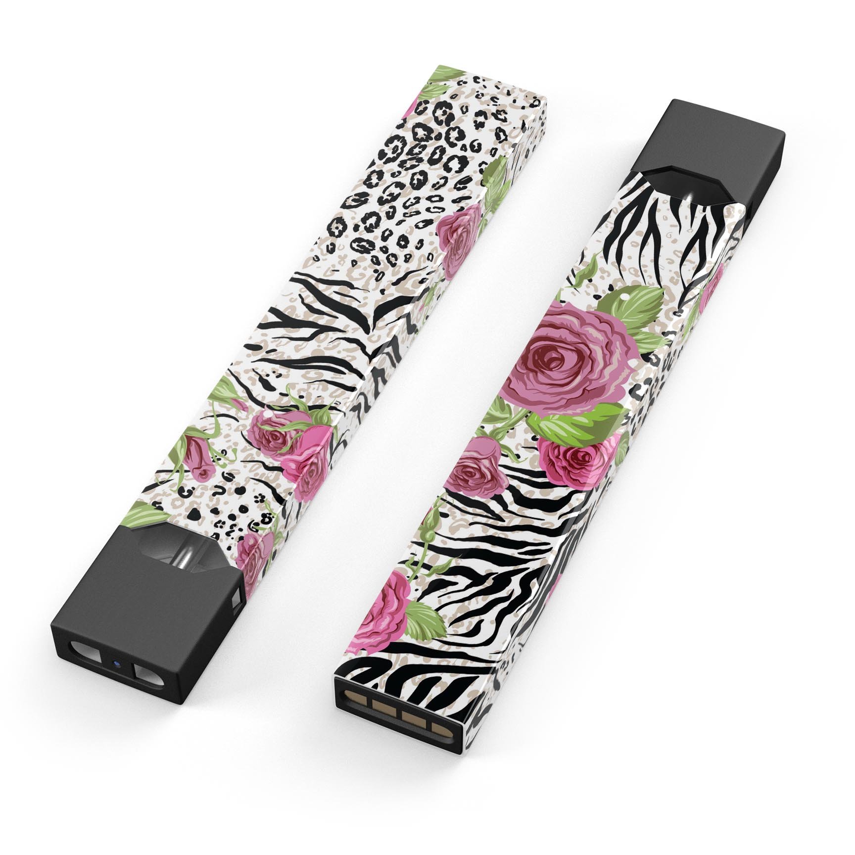 Animal Vibe Floral skin-wrap sticker designed for JUUL vaping device, featuring a vibrant floral pattern and precision cut for a perfect fit.