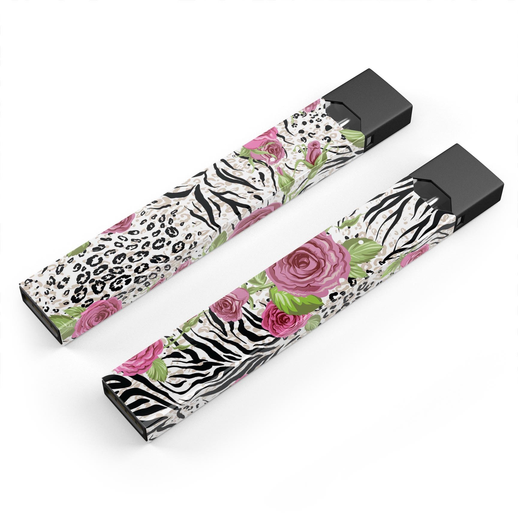 Animal Vibe Floral skin-wrap sticker designed for JUUL vaping device, featuring a vibrant floral pattern and precision cut for a perfect fit.