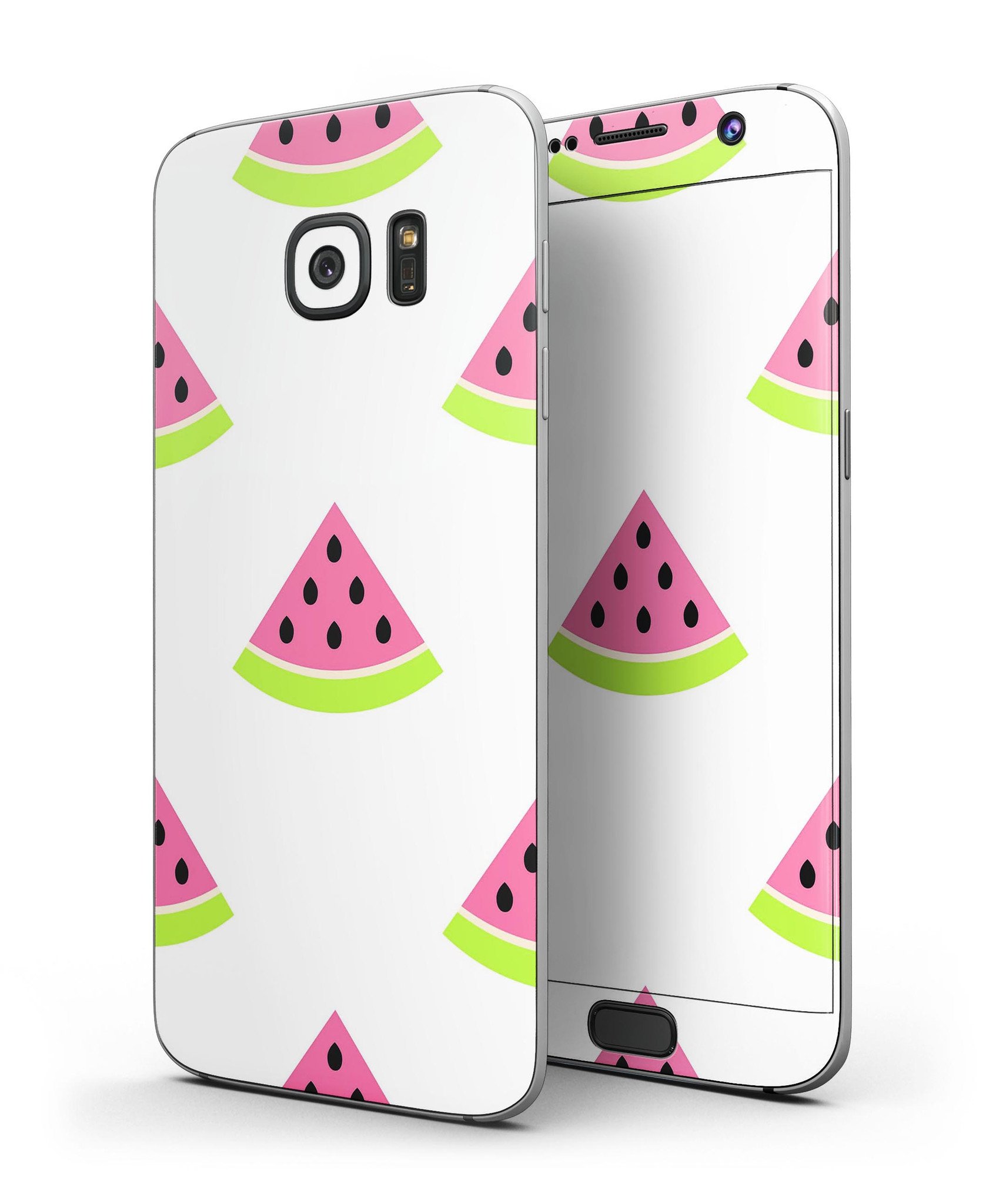 Animated Watermelon Pattern skin for Samsung Galaxy S7 and S7 Edge, showcasing vibrant colors and a sleek design.