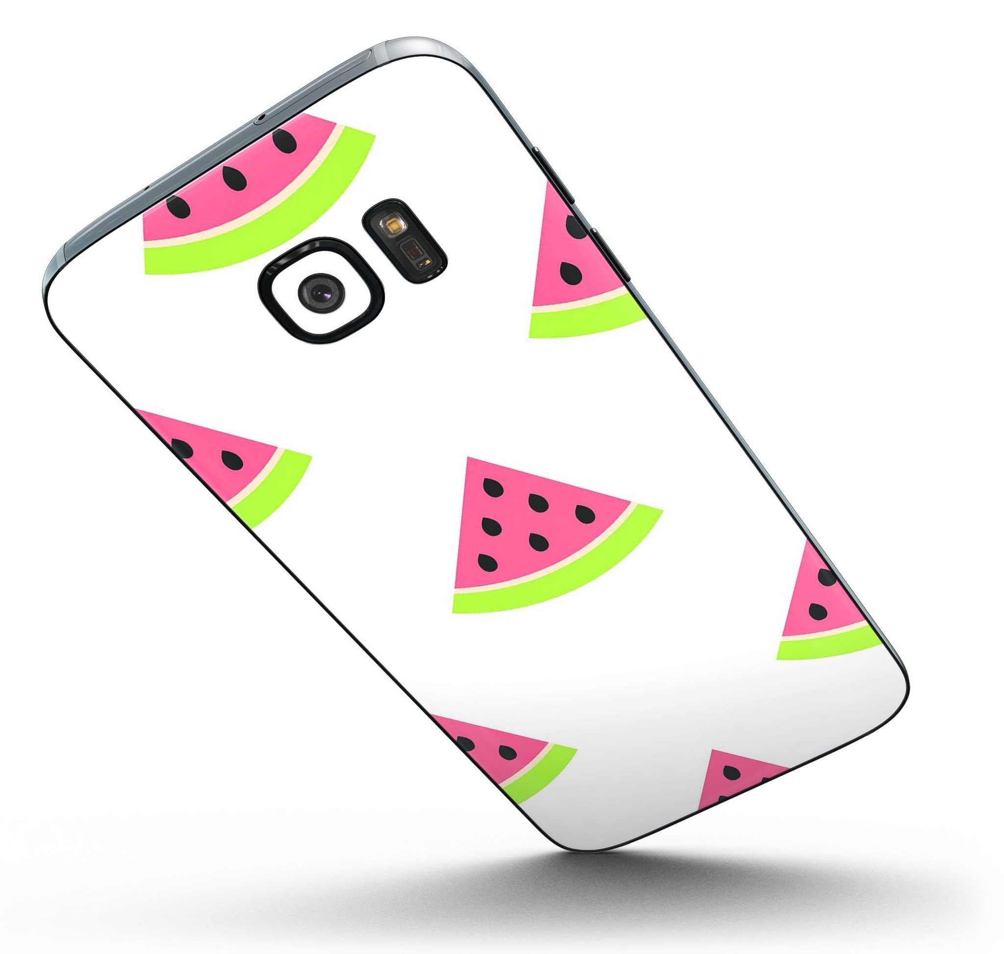 Animated Watermelon Pattern skin for Samsung Galaxy S7 and S7 Edge, showcasing vibrant colors and a sleek design.