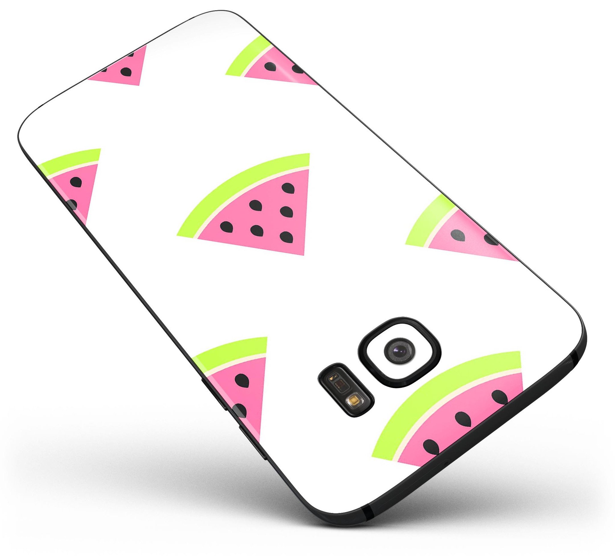 Animated Watermelon Pattern skin for Samsung Galaxy S7 and S7 Edge, showcasing vibrant colors and a sleek design.