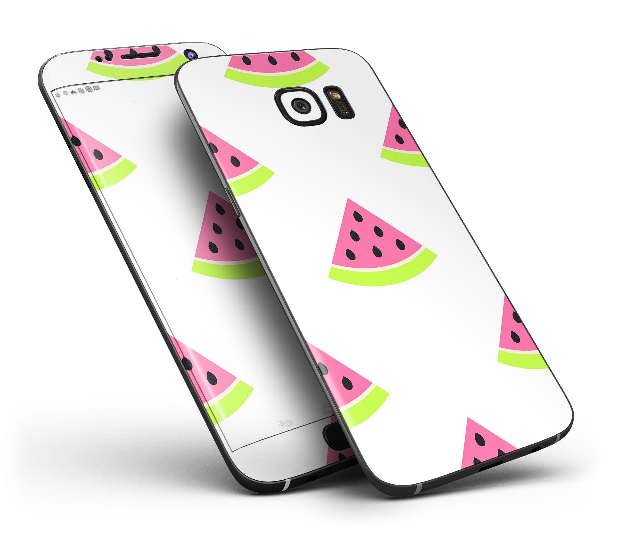 Animated Watermelon Pattern skin for Samsung Galaxy S7 and S7 Edge, showcasing vibrant colors and a sleek design.