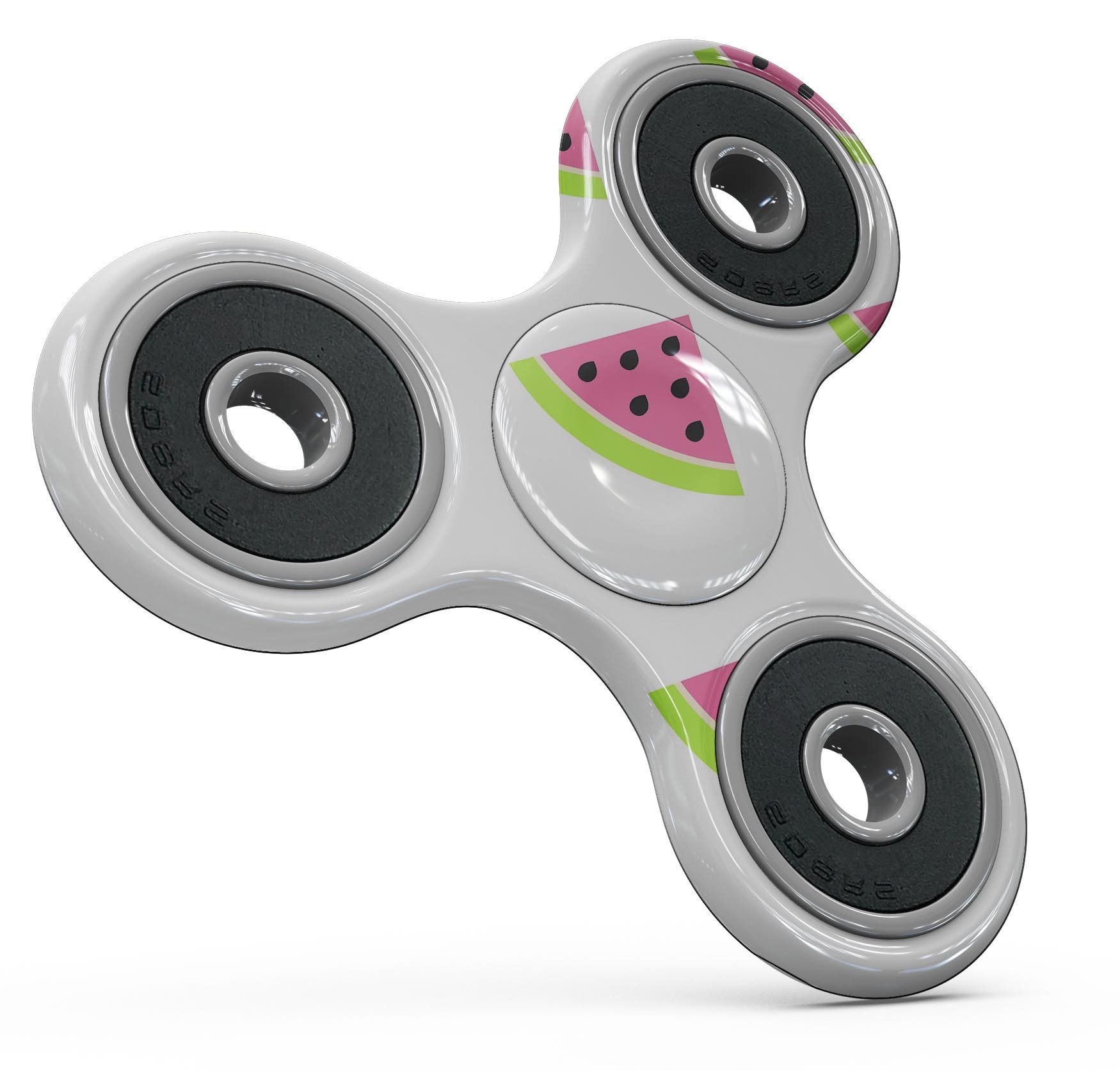 Animated Watermelon Pattern Full-Body Skin-Kit for fidget spinner, showcasing vibrant colors and design.