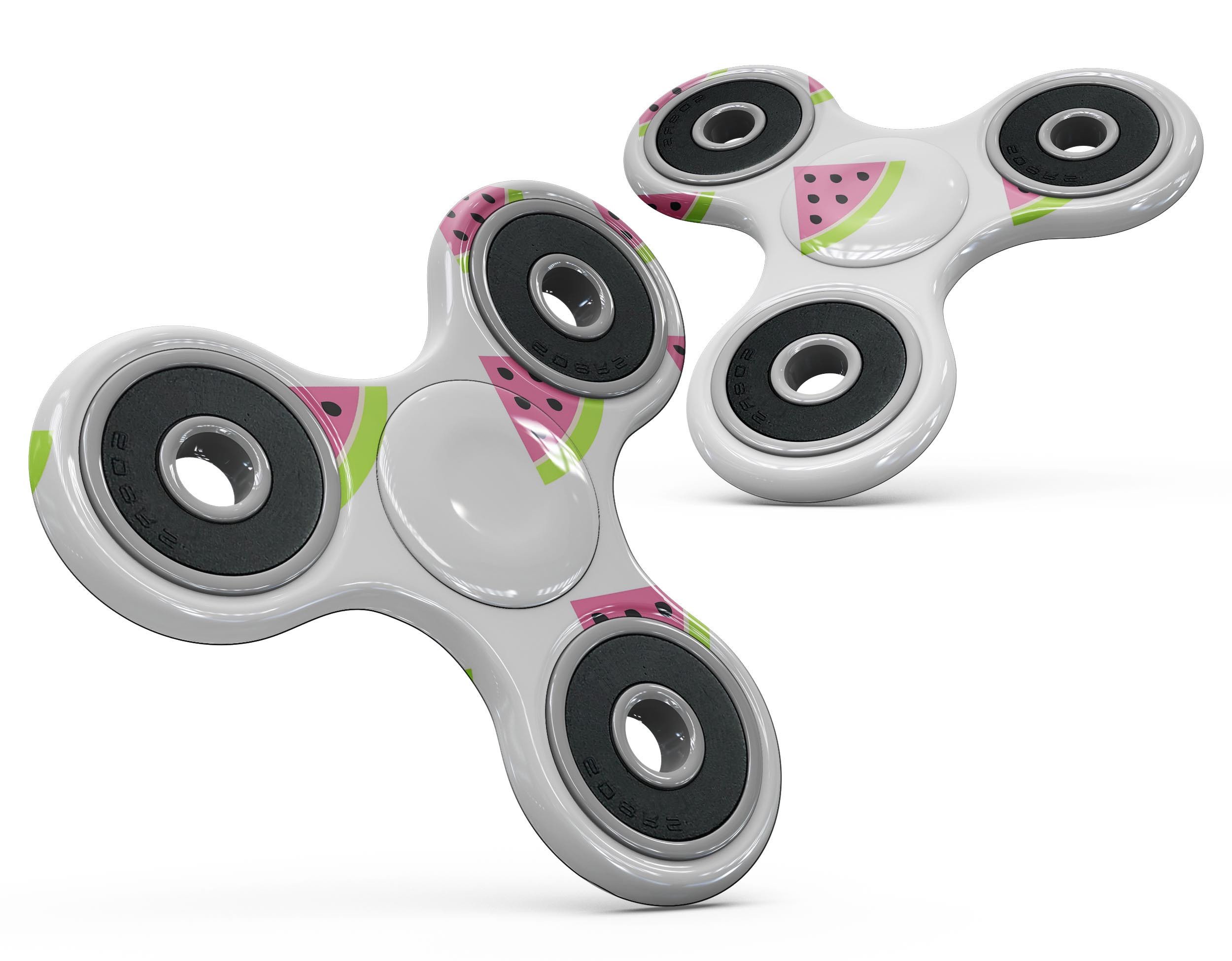 Animated Watermelon Pattern Full-Body Skin-Kit for fidget spinner, showcasing vibrant colors and design.