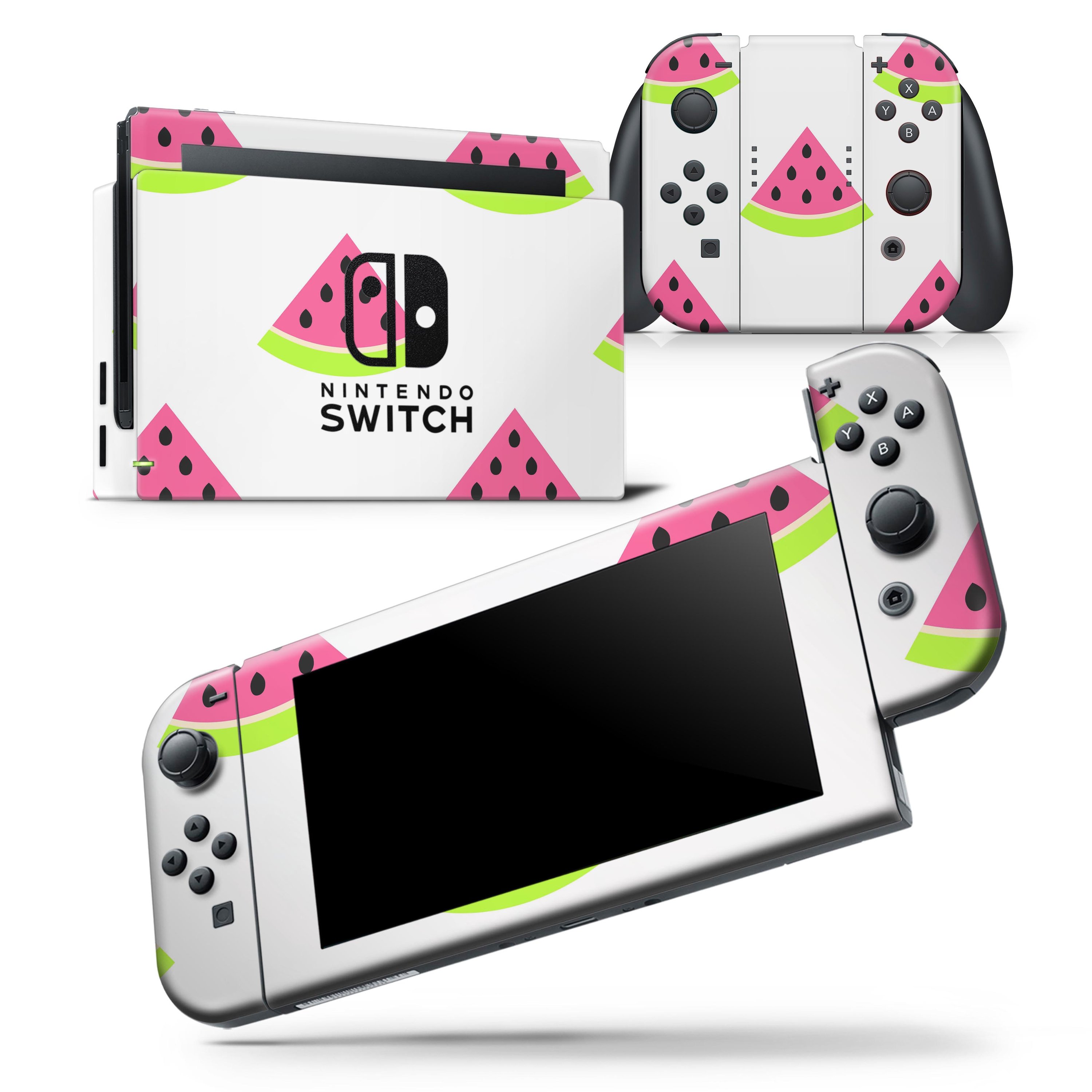 Animated Watermelon Pattern Skin Wrap Decal for Nintendo Switch Lite, showcasing vibrant colors and a snug fit.