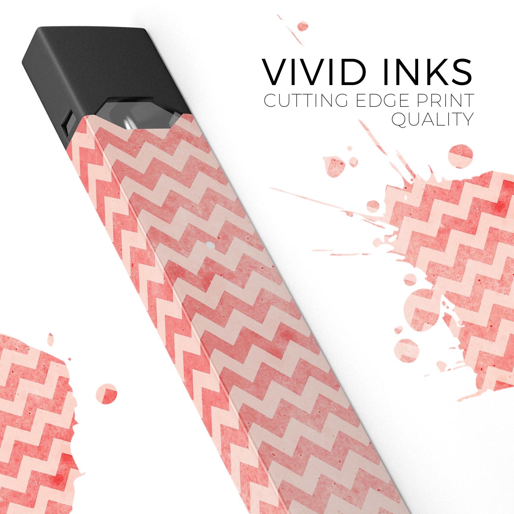 Antique Red Blush Chevron Pattern skin-wrap for JUUL device, showcasing vibrant colors and stylish design.