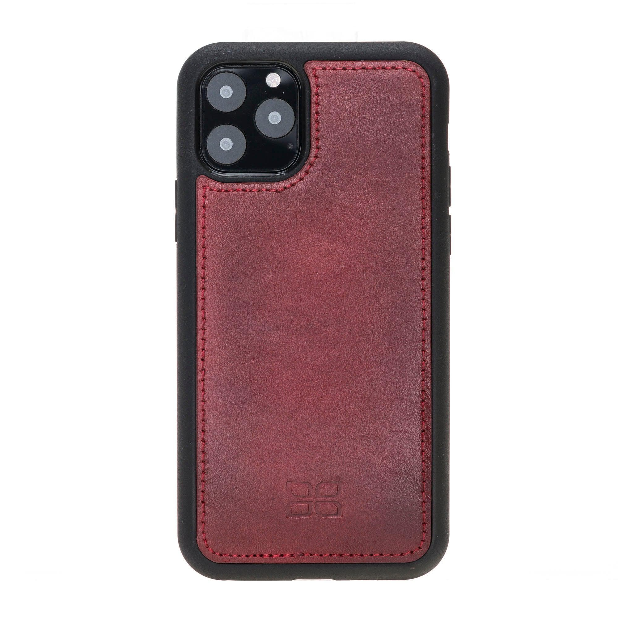 Apple iPhone 11 Series Detachable Leather Wallet Case in black, showcasing its sleek design and card slots.