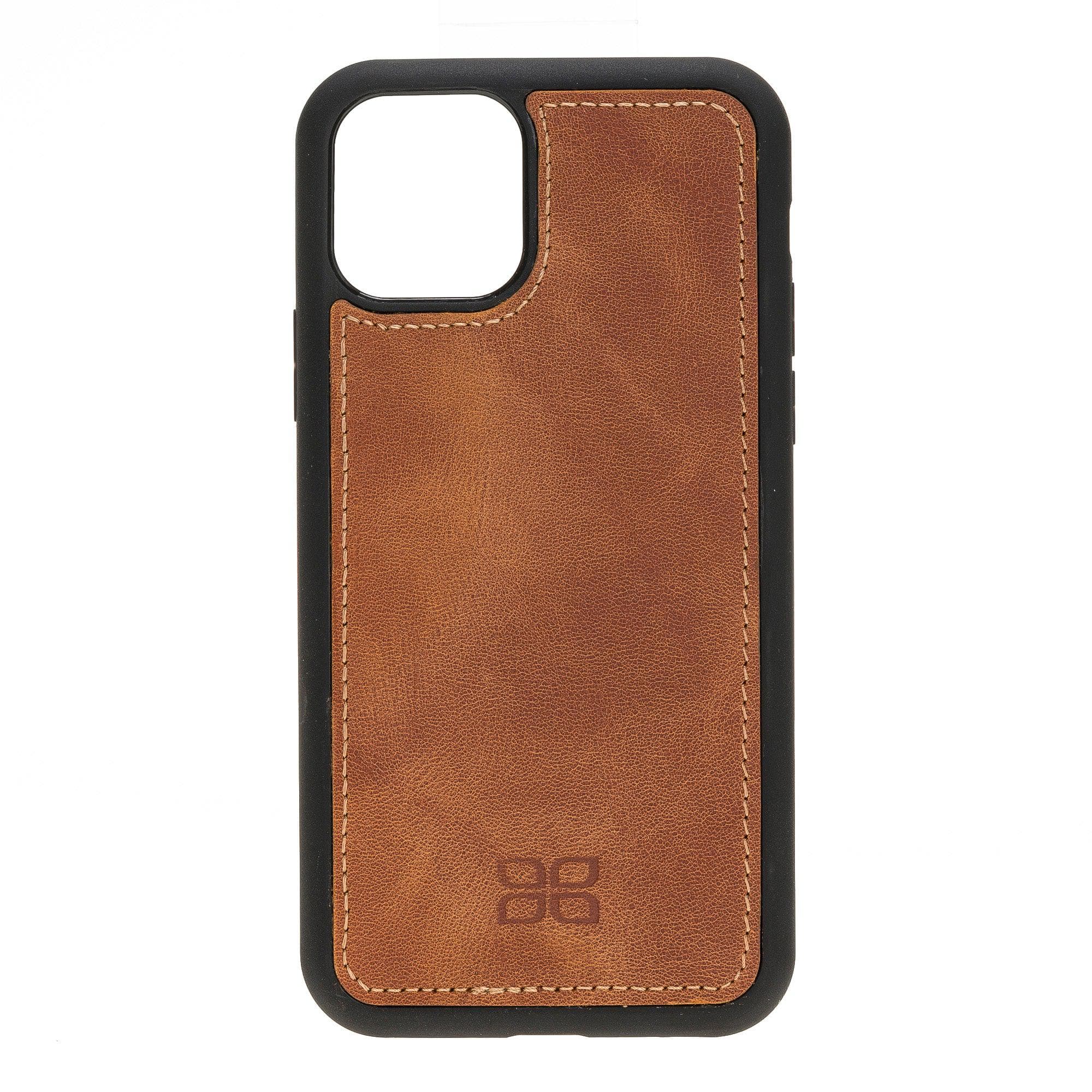 Apple iPhone 11 Series Detachable Leather Wallet Case in black, showcasing its sleek design and card slots.