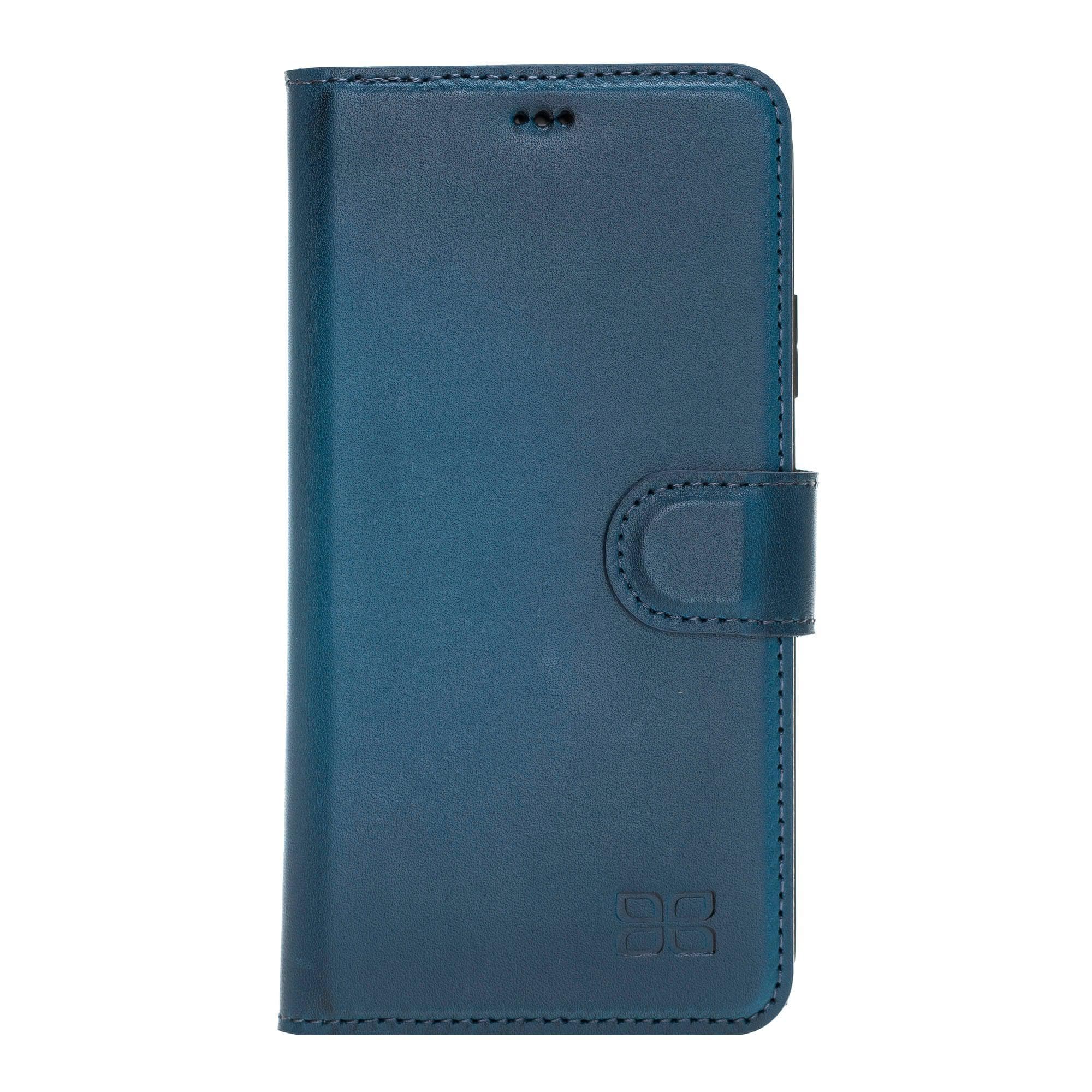 Apple iPhone 11 Series Detachable Leather Wallet Case in black, showcasing its sleek design and card slots.