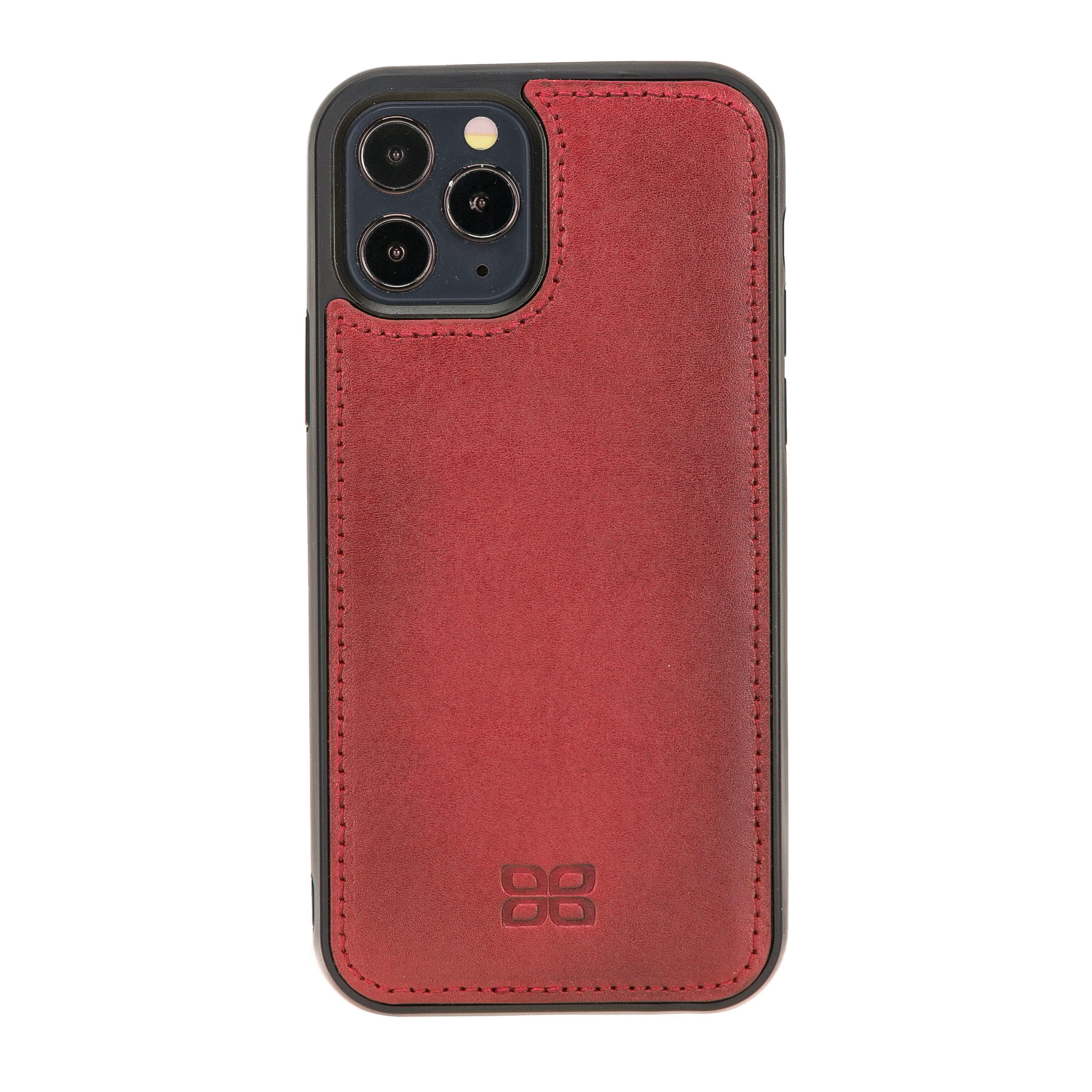 Bouletta iPhone 12 Series Detachable Leather Wallet Case in black, showcasing card slots and banknotes compartment.