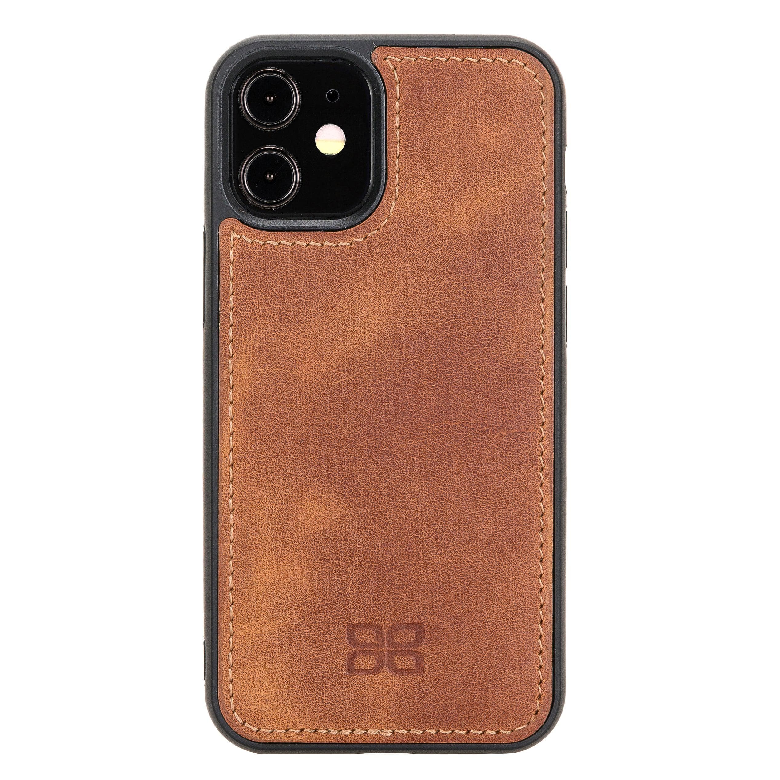 Bouletta iPhone 12 Series Detachable Leather Wallet Case in black, showcasing card slots and banknotes compartment.