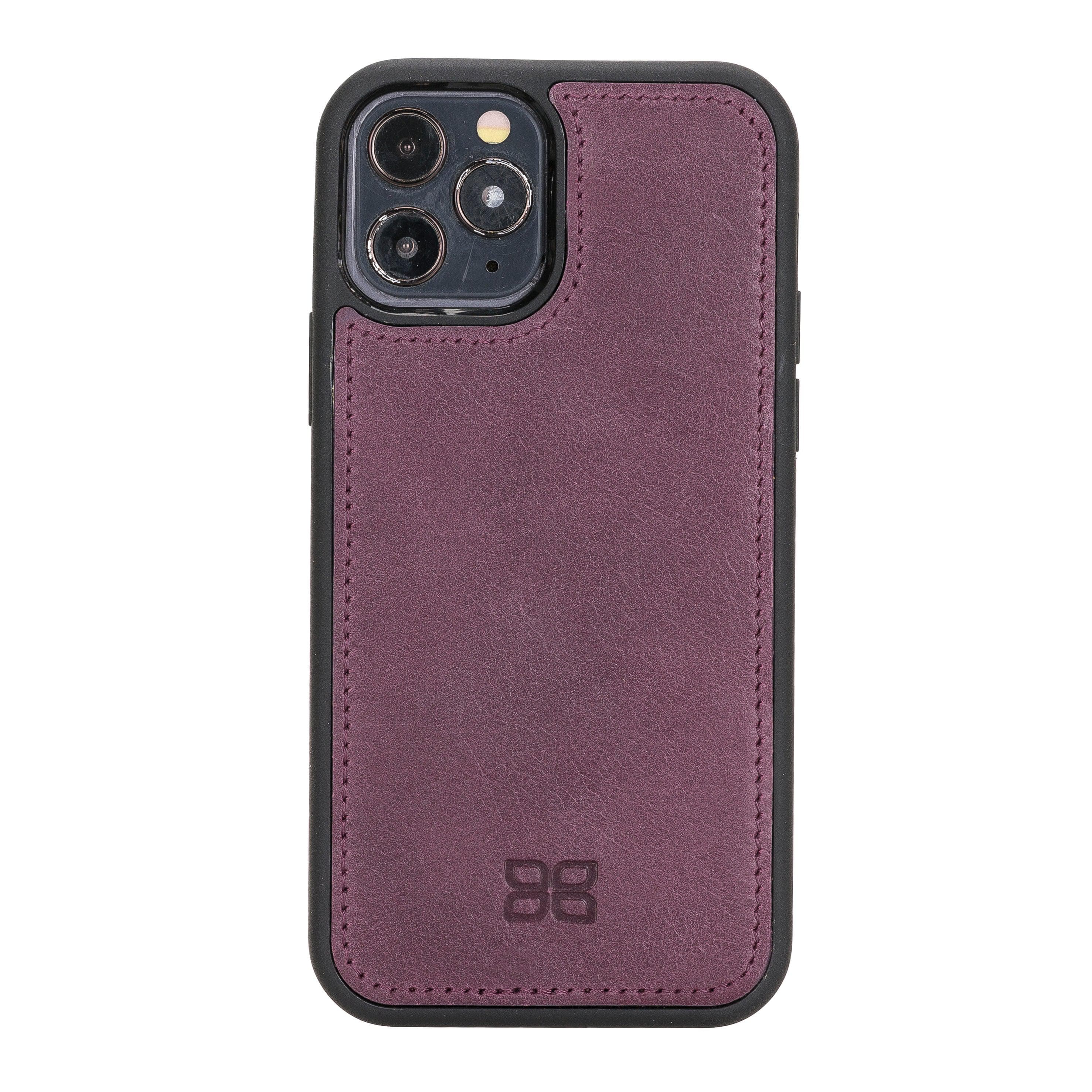 Bouletta iPhone 12 Series Detachable Leather Wallet Case in black, showcasing card slots and banknotes compartment.