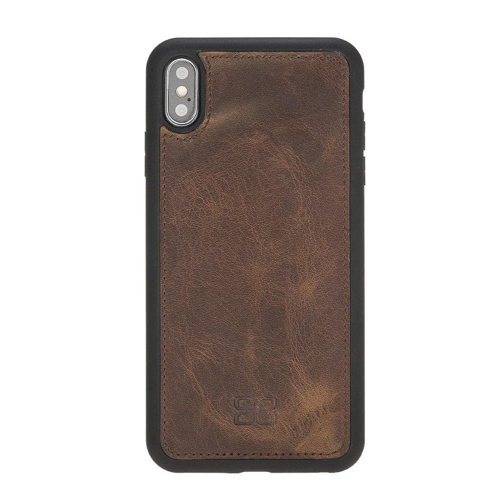 Apple iPhone X Series Detachable Leather Wallet Case in black, showcasing its sleek design, card slots, and kickstand feature.