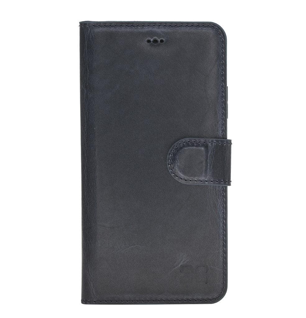 Apple iPhone X Series Detachable Leather Wallet Case in black, showcasing its sleek design, card slots, and kickstand feature.