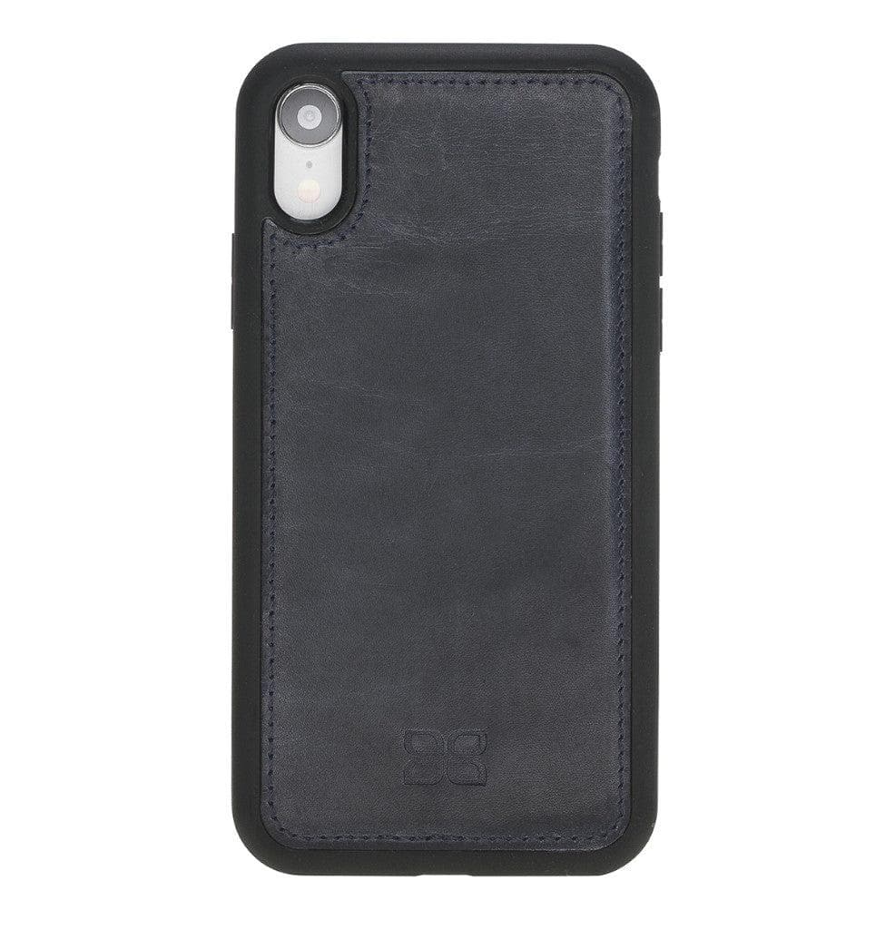 Apple iPhone X Series Detachable Leather Wallet Case in black, showcasing its sleek design, card slots, and kickstand feature.