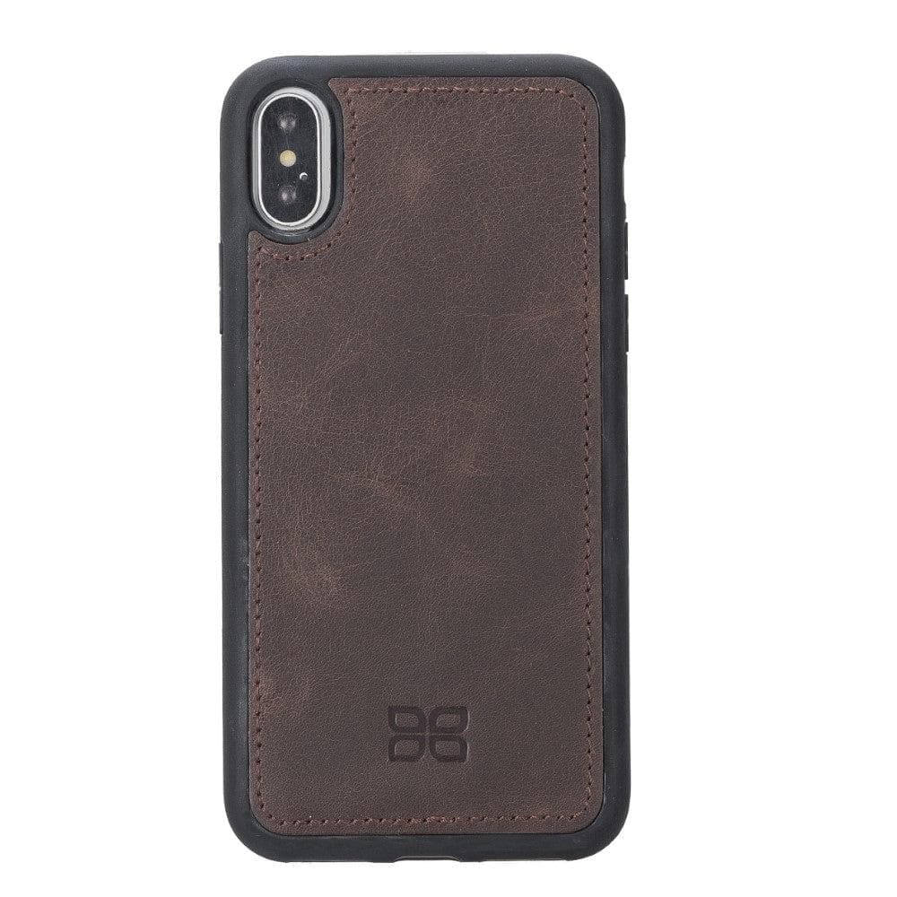 Apple iPhone X Series Detachable Leather Wallet Case in black, showcasing its sleek design, card slots, and kickstand feature.