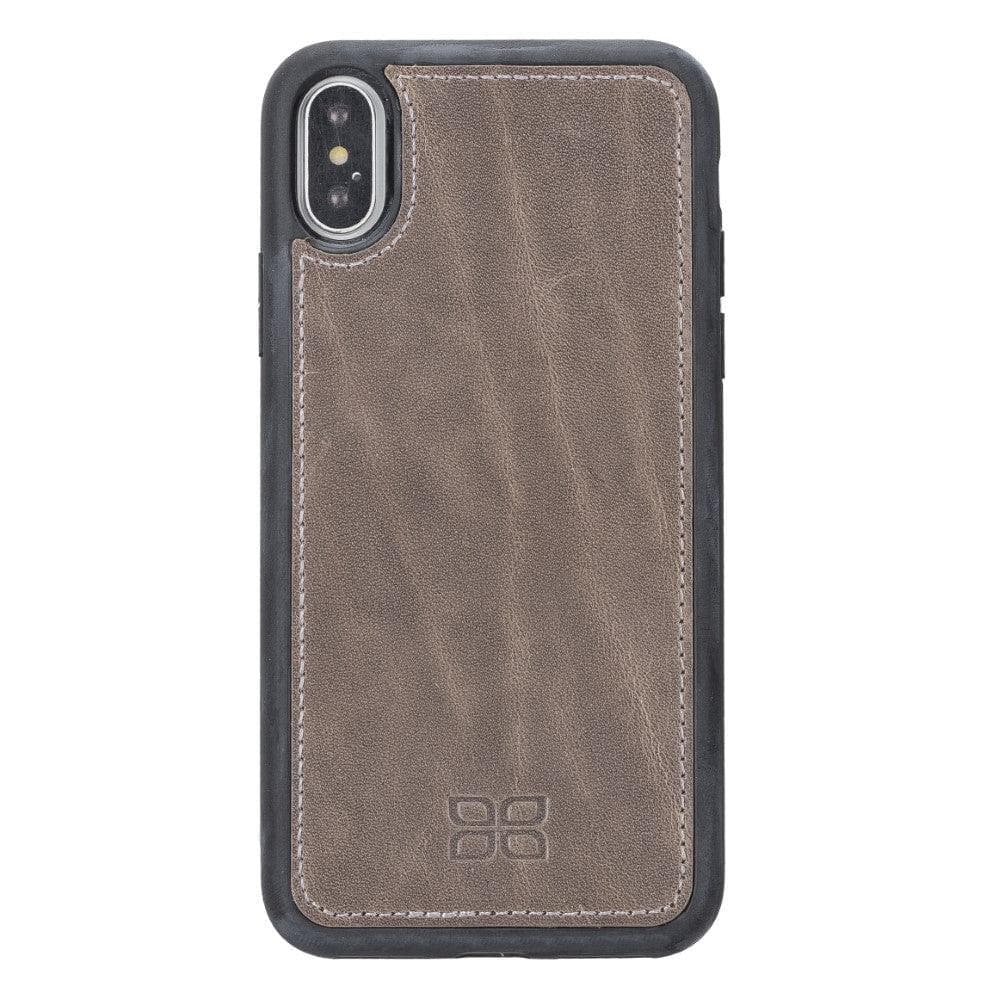 Apple iPhone X Series Detachable Leather Wallet Case in black, showcasing its sleek design, card slots, and kickstand feature.