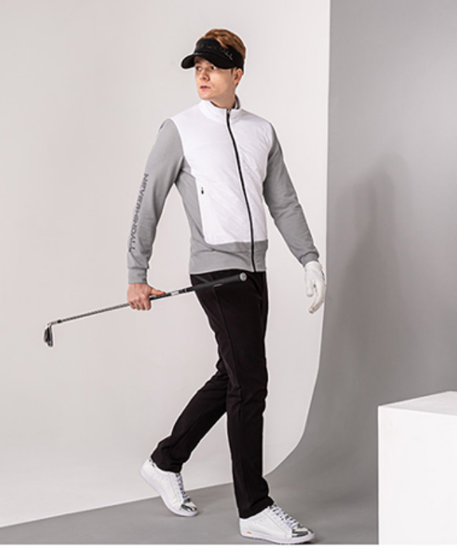 Ardor Padding Jersey Open Jacket displayed on a mannequin, showcasing its lightweight design and stylish look, perfect for golf and casual outings.