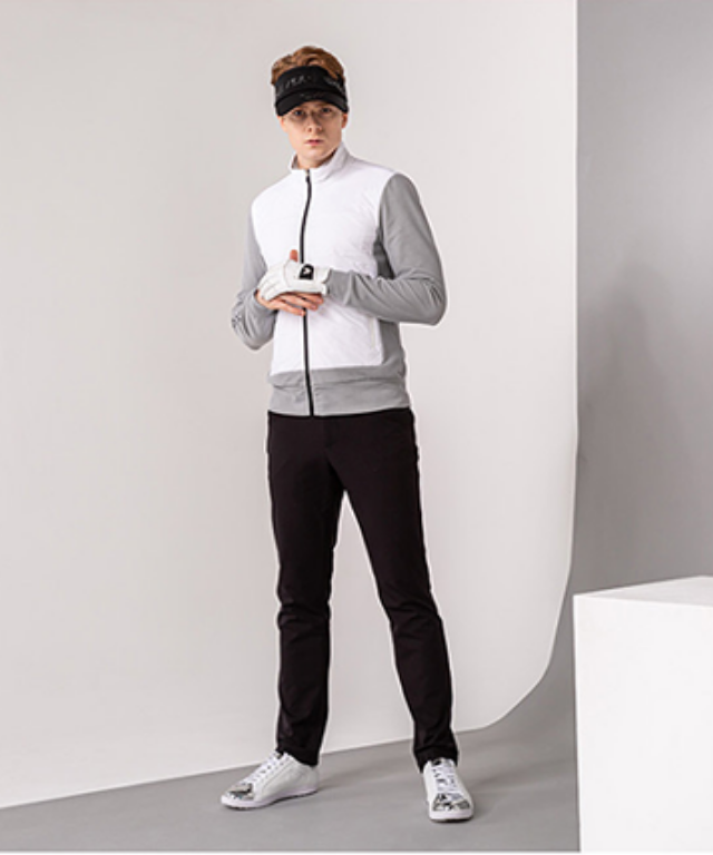 Ardor Padding Jersey Open Jacket displayed on a mannequin, showcasing its lightweight design and stylish look, perfect for golf and casual outings.