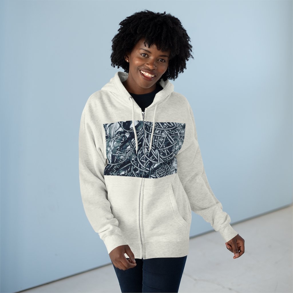 Art POV Full Zip Hoodie in a stylish design, showcasing its soft fabric and full zip feature.