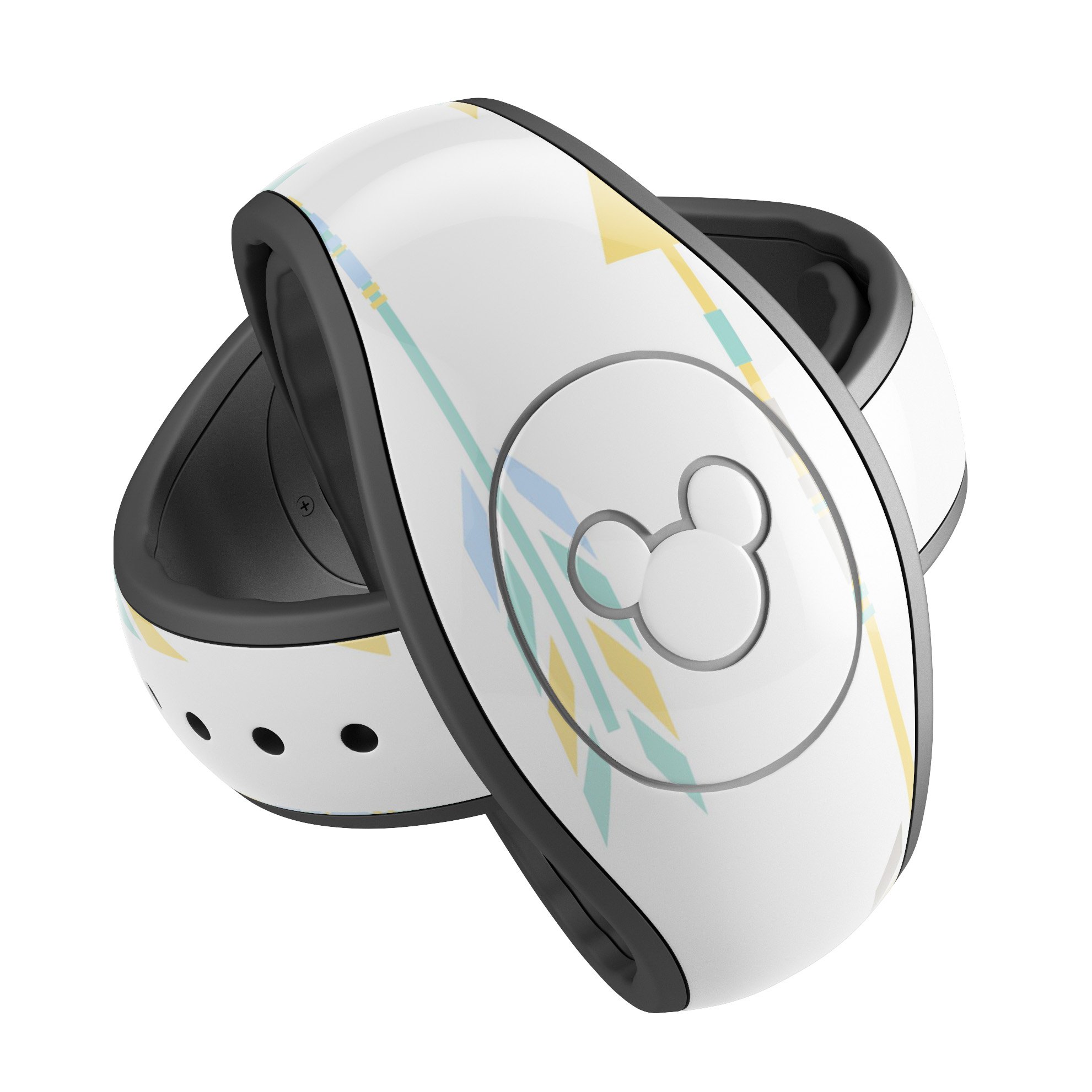 Colorful decal skin wrap kit for Disney Magic Band featuring ascending arrows design, showcasing vibrant colors and high-quality finish.