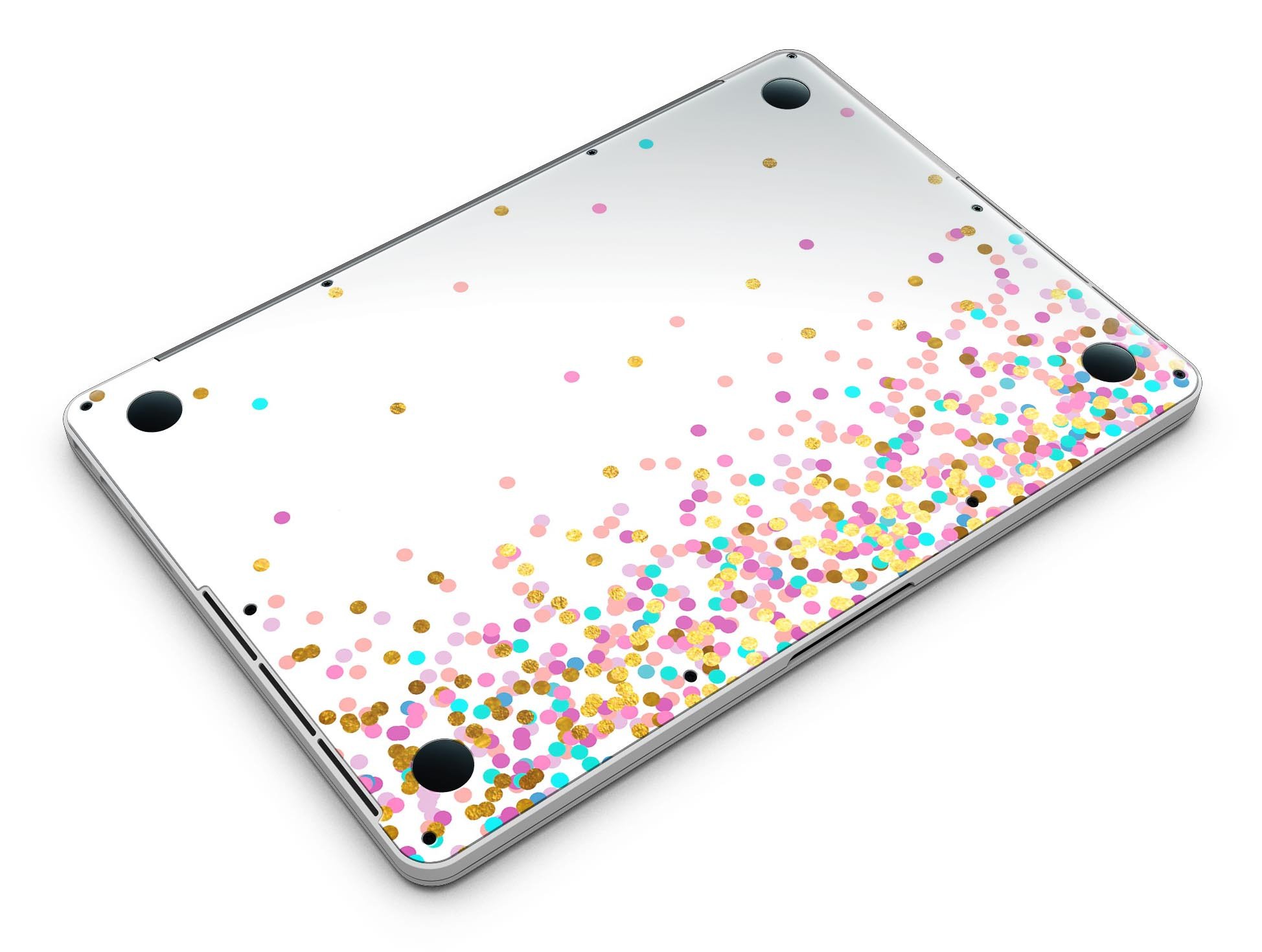 Colorful Ascending Multicolor Polka Dots skin for MacBook Pro with Retina Display, showcasing vibrant patterns and sleek design.