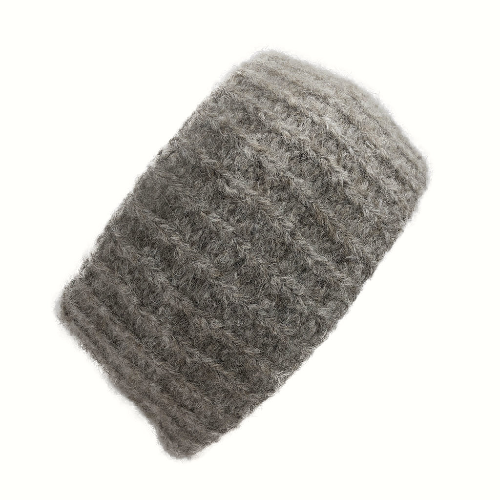 Cozy Autumn Ribbed Alpaca Ear Warmer in rich colors, showcasing its ribbed texture and lightweight design, perfect for winter wear.