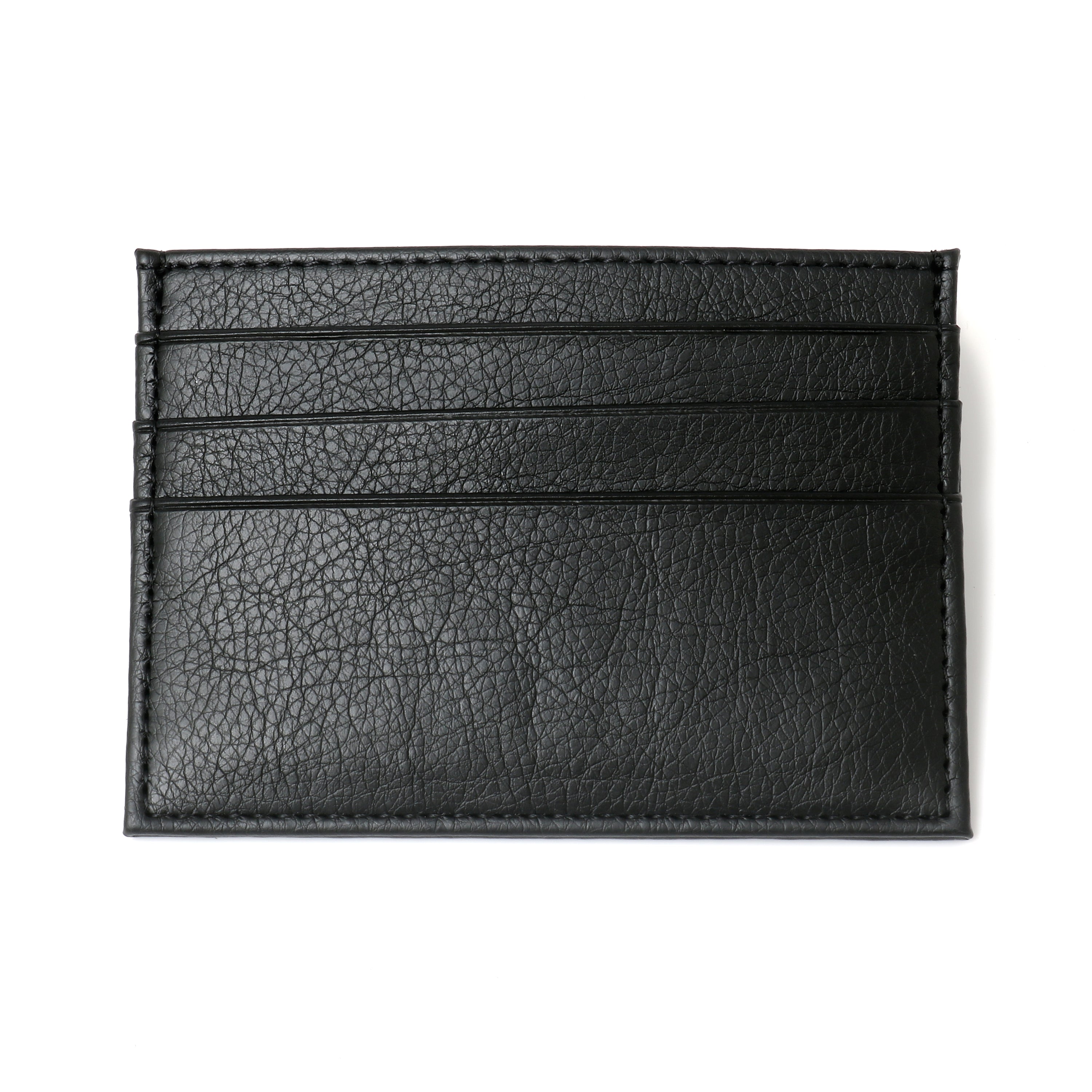 AVOCA Unisex Card Holder in Black, made from premium vegan leather, featuring multiple card pockets and a sleek design.