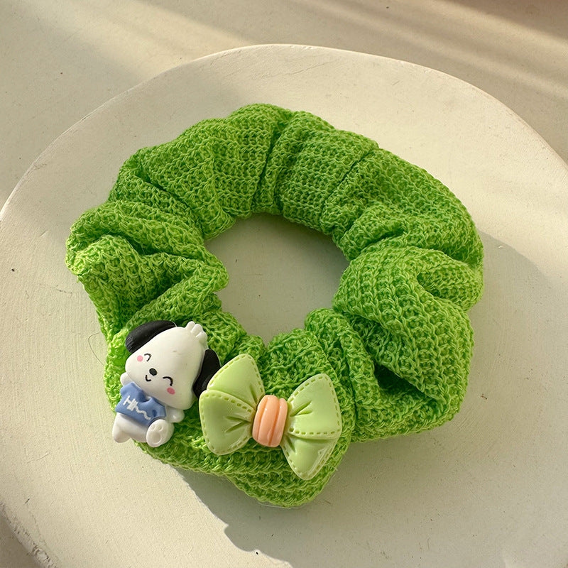 Avocado Green Forest Plush Hair Tie, soft and stylish hair accessory in vibrant green color, perfect for comfortable hairstyles.