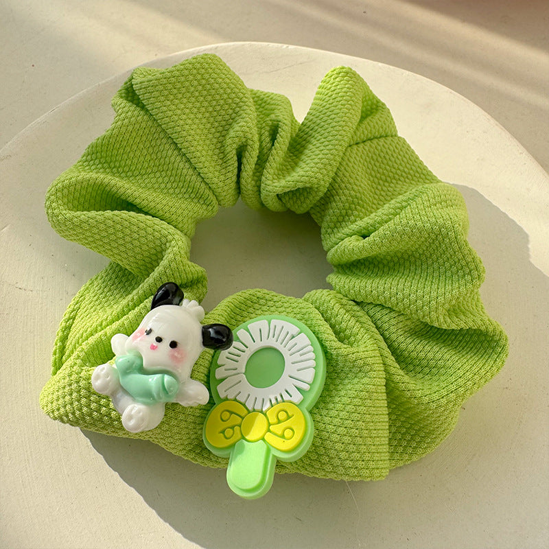 Avocado Green Forest Plush Hair Tie, soft and stylish hair accessory in vibrant green color, perfect for comfortable hairstyles.