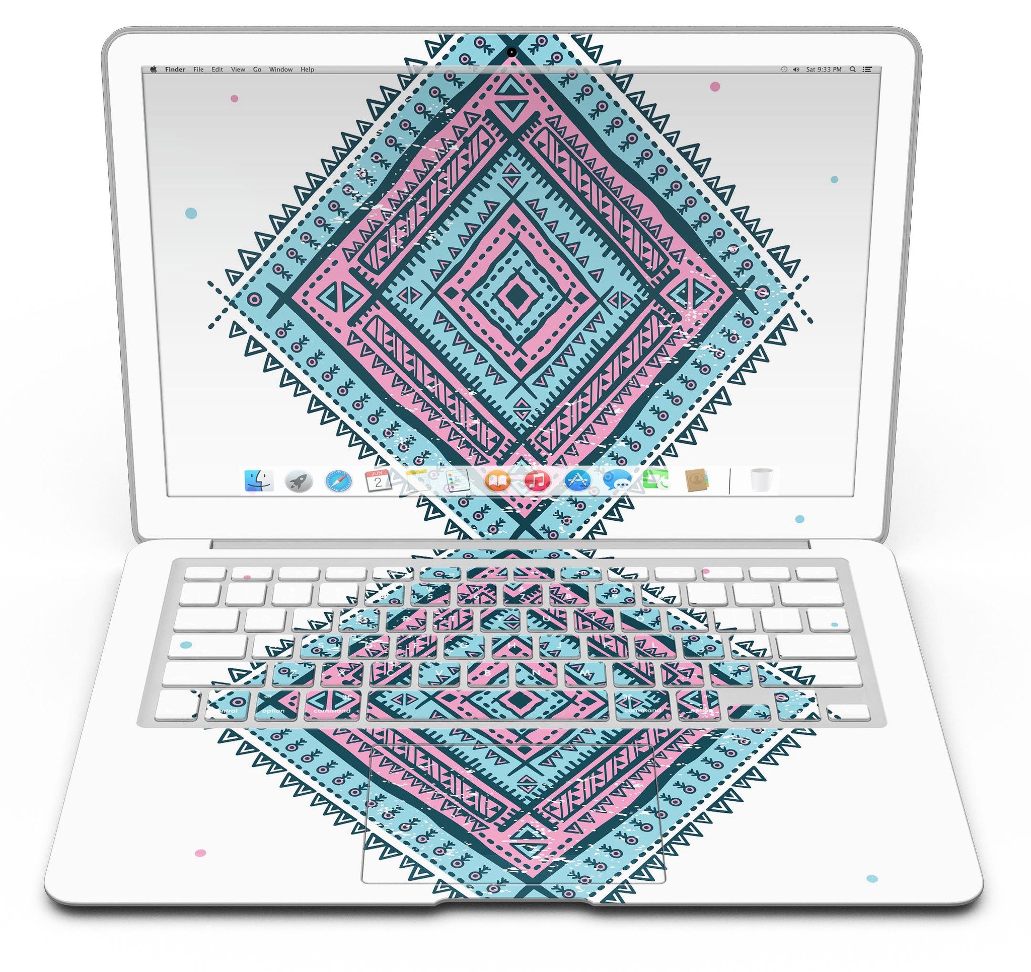 Aztec Diamond MacBook Air Skin Kit showcasing premium vinyl design with gloss finish.