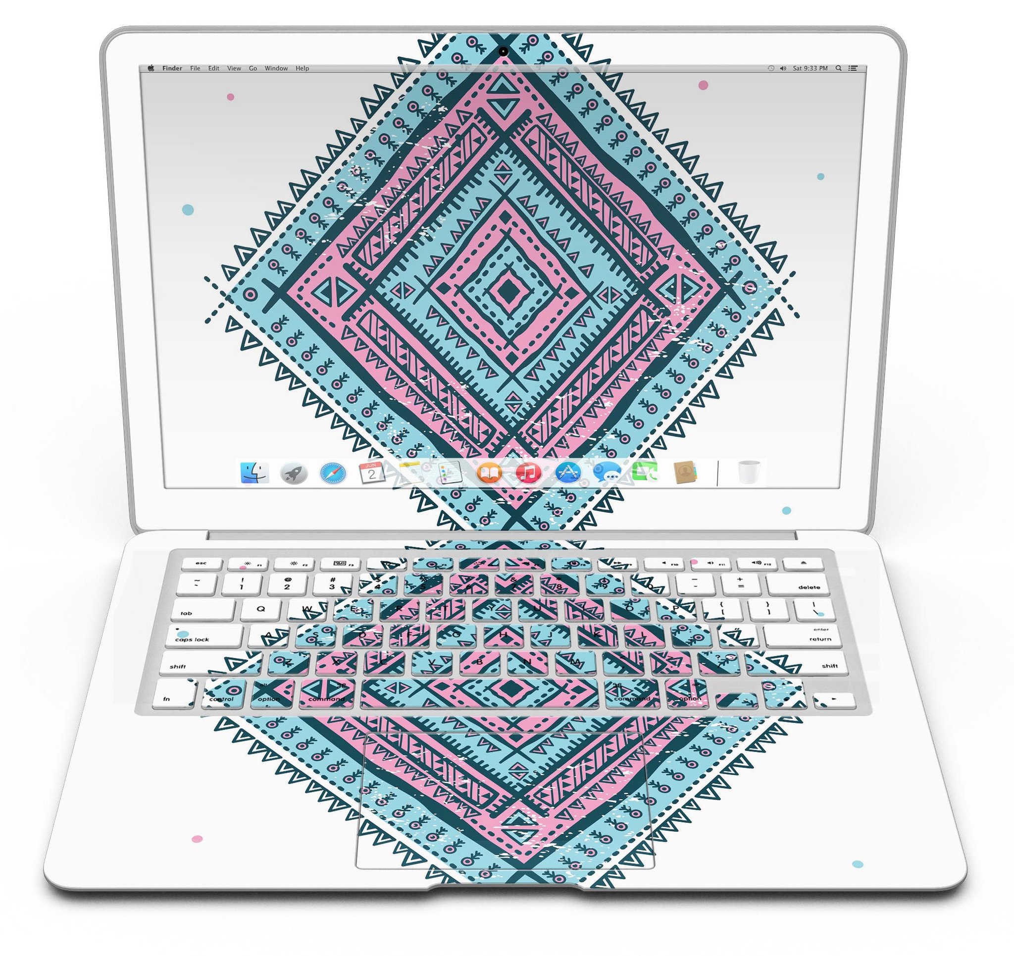 Aztec Diamond MacBook Air Skin Kit showcasing premium vinyl design with gloss finish.