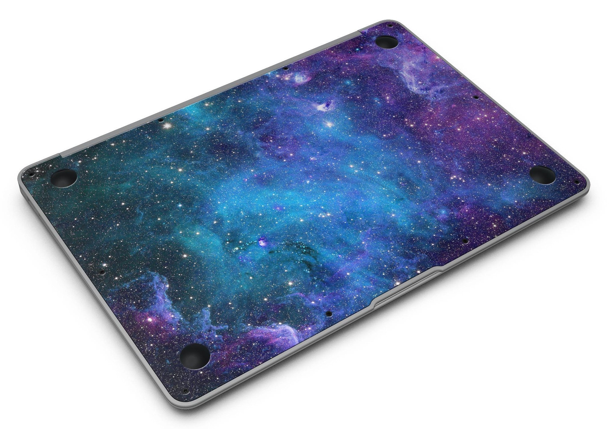 Azure Nebula MacBook Air Skin Kit showcasing vibrant colors and intricate patterns on a sleek device.