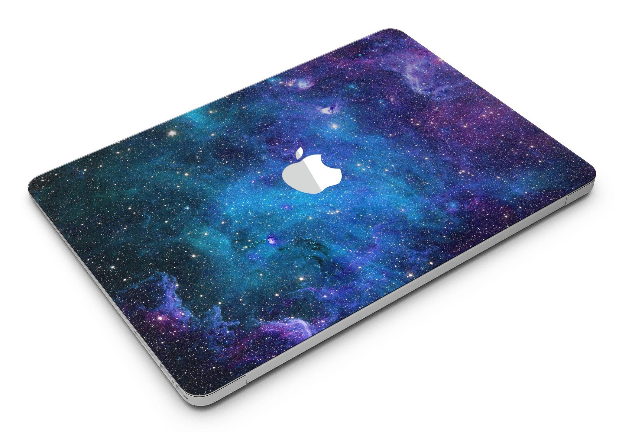 Azure Nebula MacBook Air Skin Kit showcasing vibrant colors and intricate patterns on a sleek device.