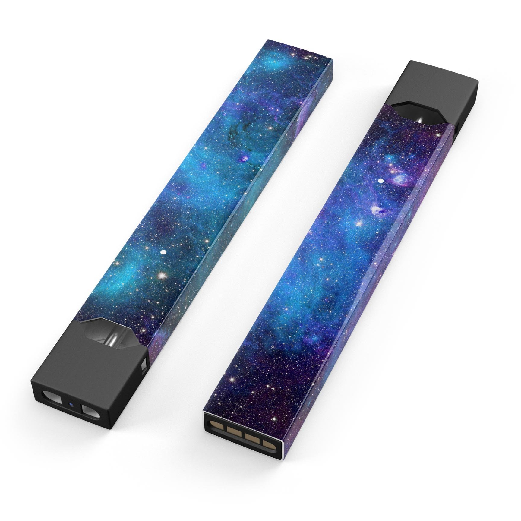 Azure Nebula premium decal skin-wrap sticker designed for JUUL vaping device, showcasing vibrant colors and precise cut.