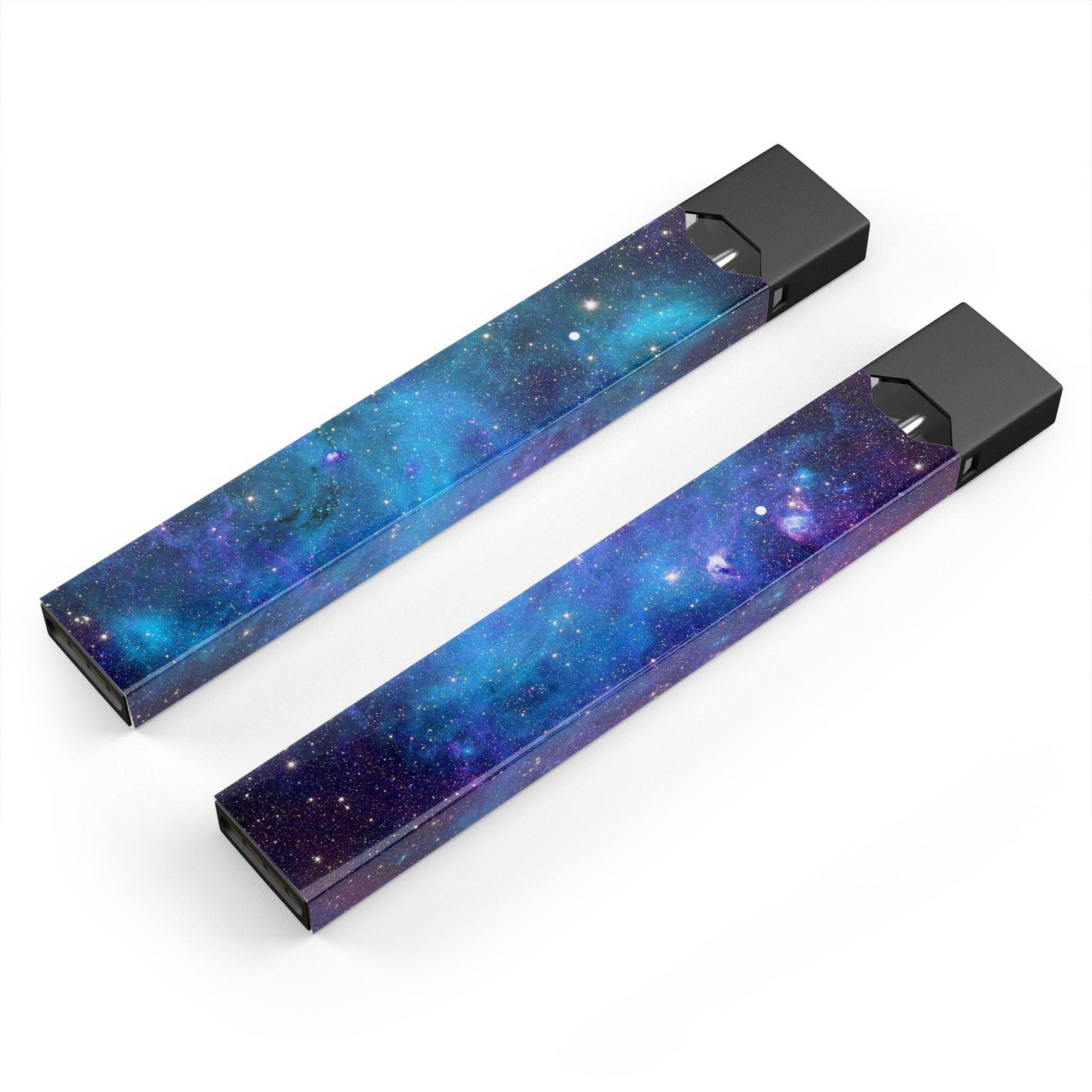 Azure Nebula premium decal skin-wrap sticker designed for JUUL vaping device, showcasing vibrant colors and precise cut.