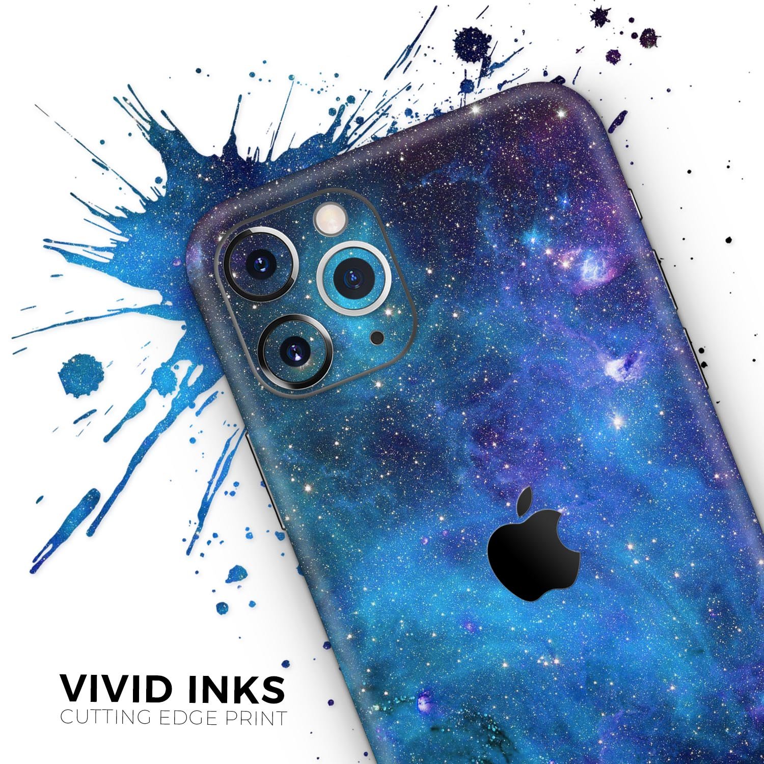 Azure Nebula Skin-Kit for Apple iPhone 13 and 13 Pro, showcasing vibrant colors and sleek design.