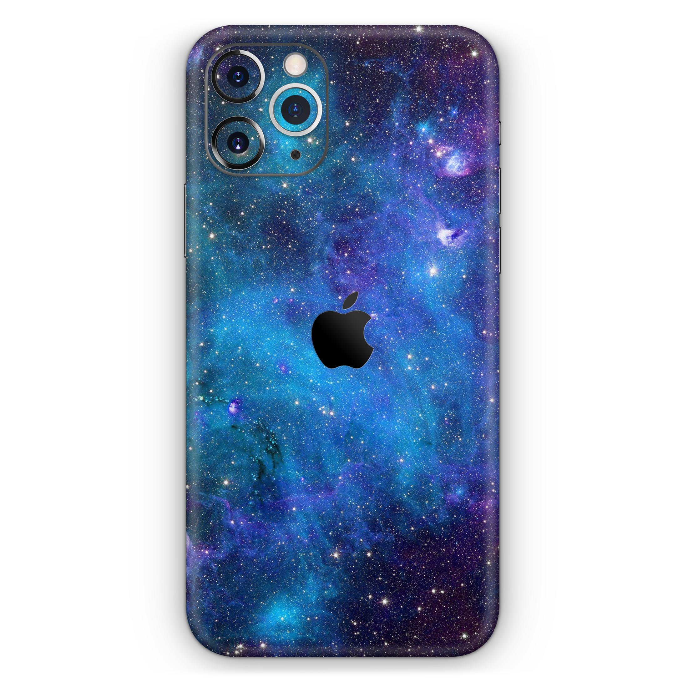 Azure Nebula Skin-Kit for Apple iPhone 13 and 13 Pro, showcasing vibrant colors and sleek design.