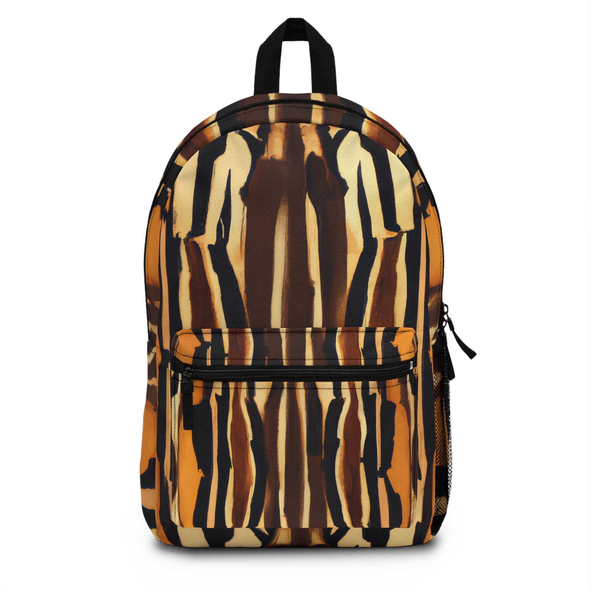 Large Zorse Geometric Print Backpack, water-resistant with adjustable straps and custom name tag.