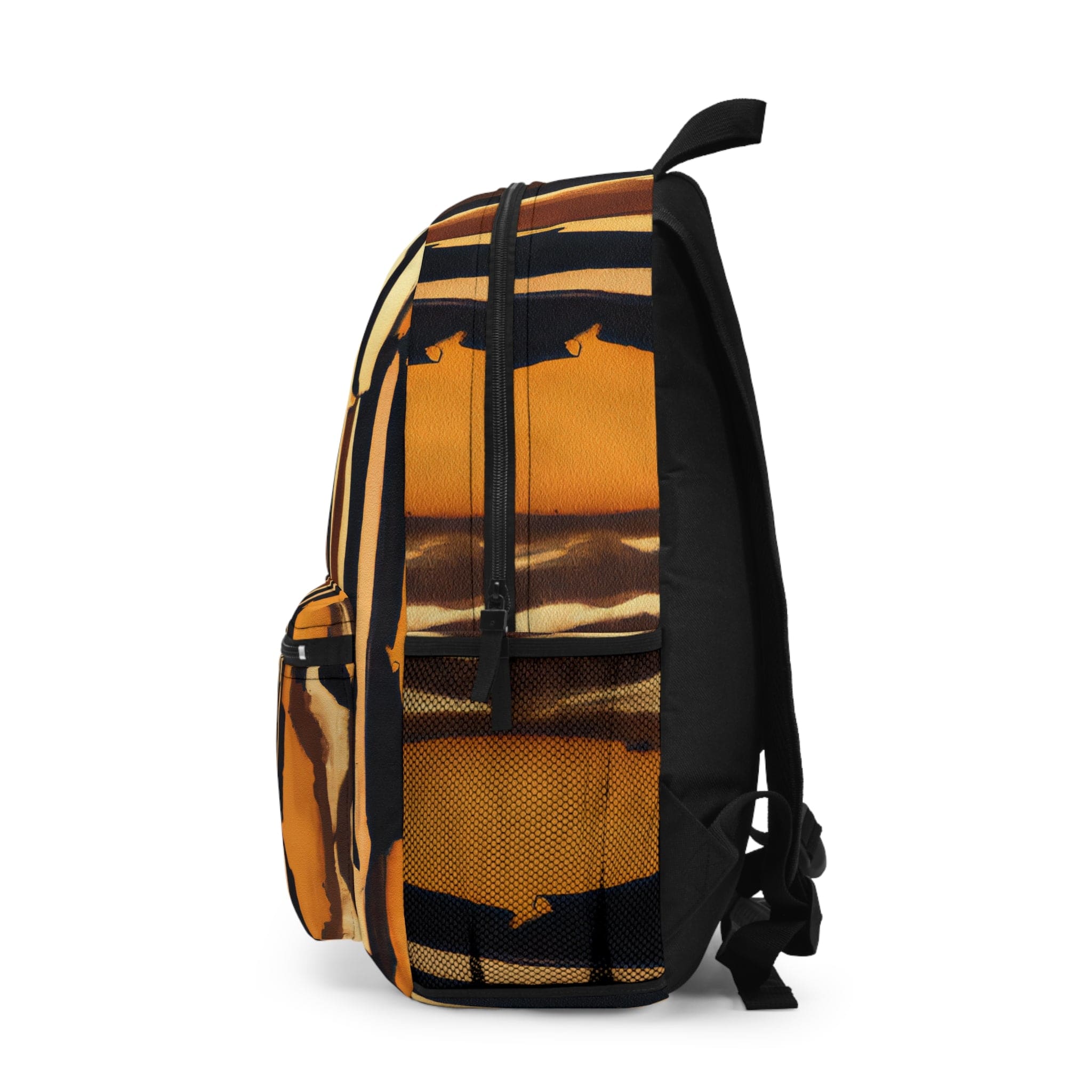 Large Zorse Geometric Print Backpack, water-resistant with adjustable straps and custom name tag.