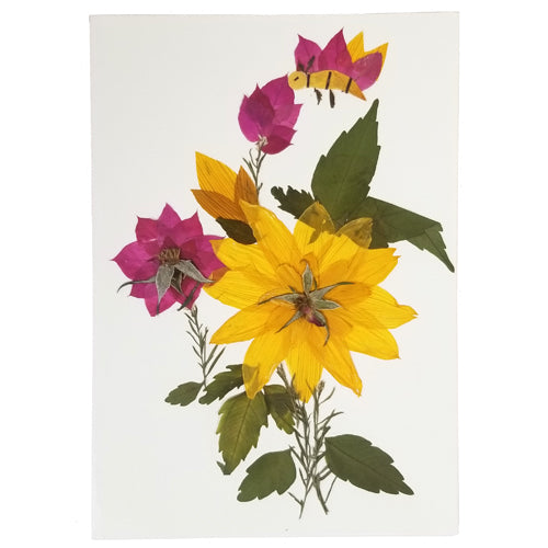 Balashram Designed Floral Gift Cards featuring unique dried flower designs created by children and women artisans.