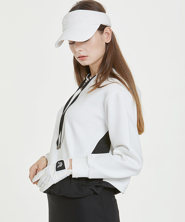 Banev Hoodie Jersey Windbreaker in Off White, showcasing its stylish design and adjustable features.