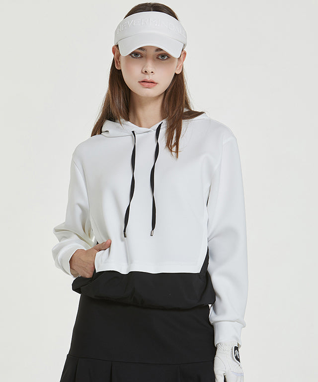 Banev Hoodie Jersey Windbreaker in Off White, showcasing its stylish design and adjustable features.