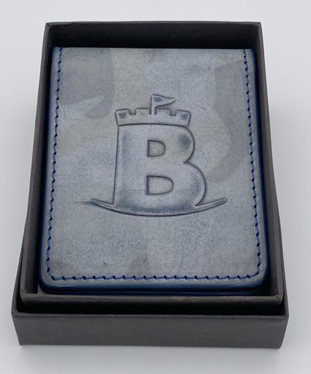 Baron Comouflage Money Clip in Baron Blue, showcasing its sleek design and powerful magnet.