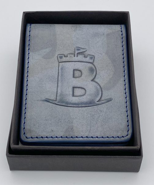 Baron Camouflage Money Clip in Blue, showcasing its sleek design and powerful magnet.