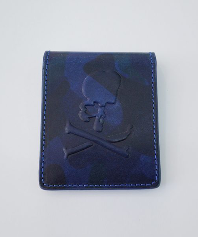 Baron Camouflage Money Clip in Blue, showcasing its sleek design and powerful magnet.