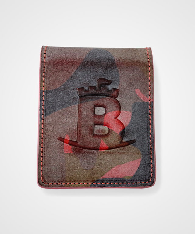 Baron Camouflage Money Clip in Pink, featuring a sleek design and powerful magnet for secure cash and card storage.