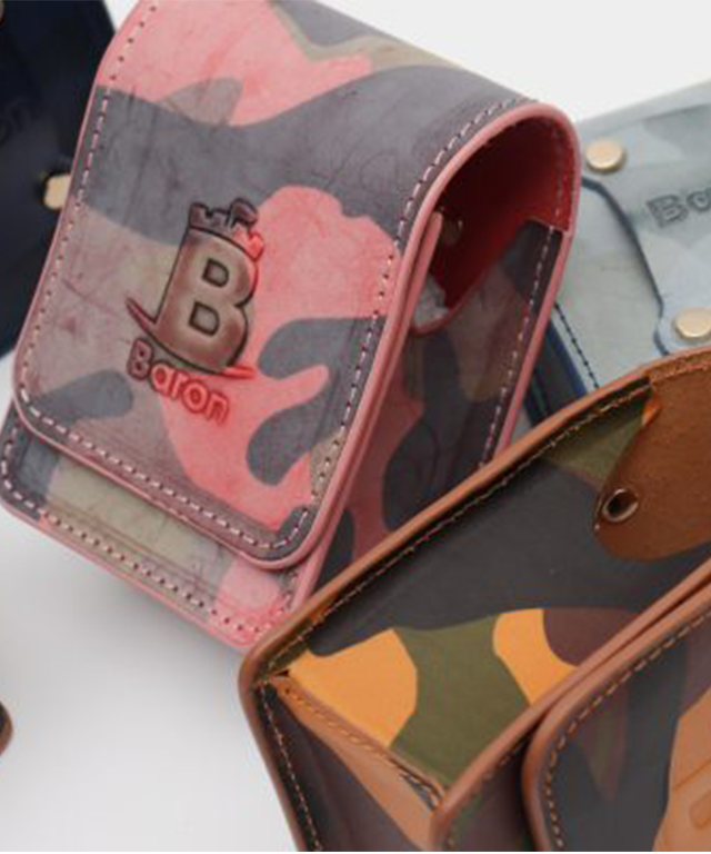 Baron Camouflage Money Clip in Pink, featuring a sleek design and powerful magnet for secure cash and card storage.